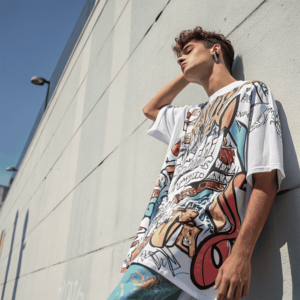 Graphic Tee with Bold Typography – Midnight Black